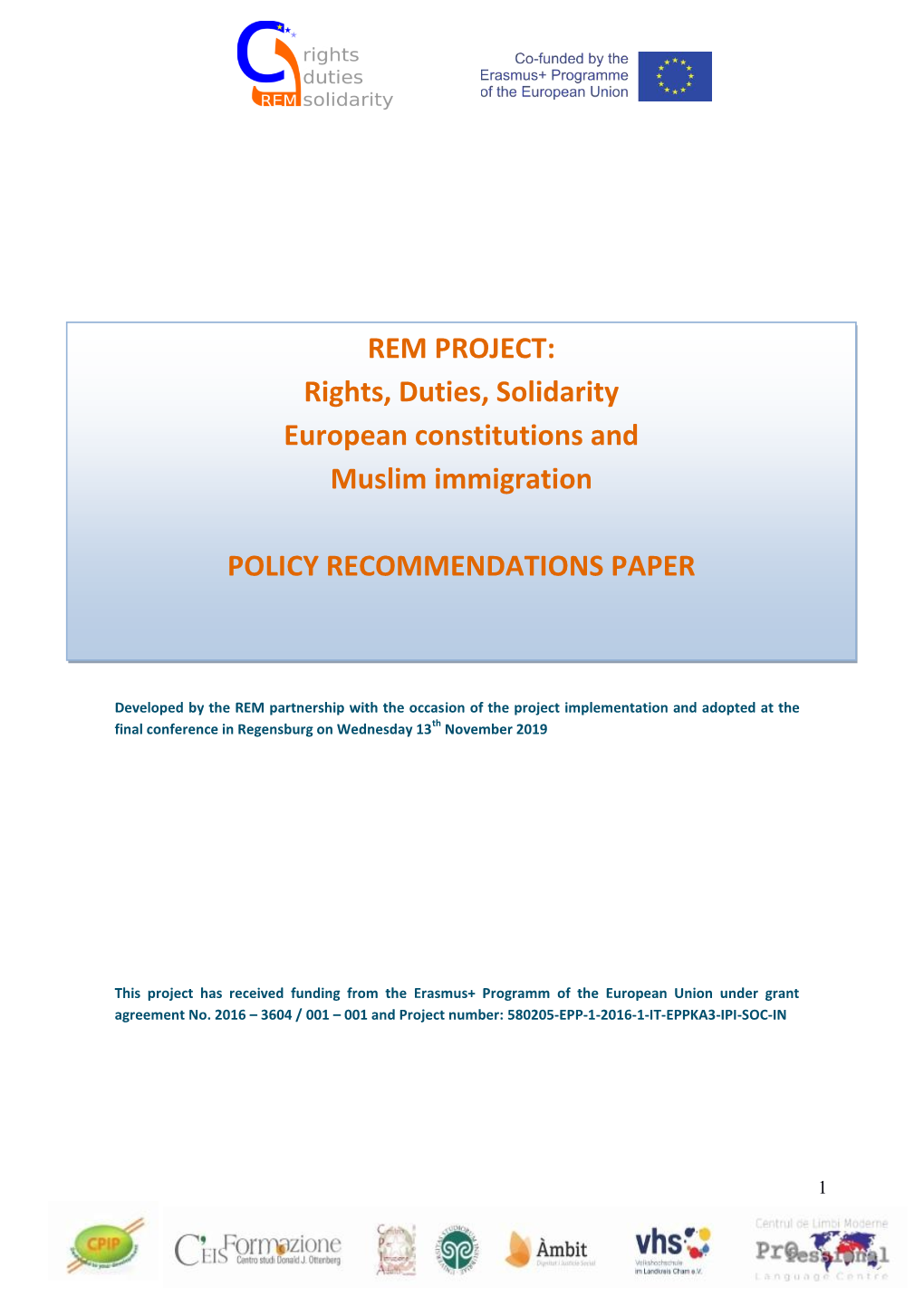 REM PROJECT: Rights, Duties, Solidarity European Constitutions