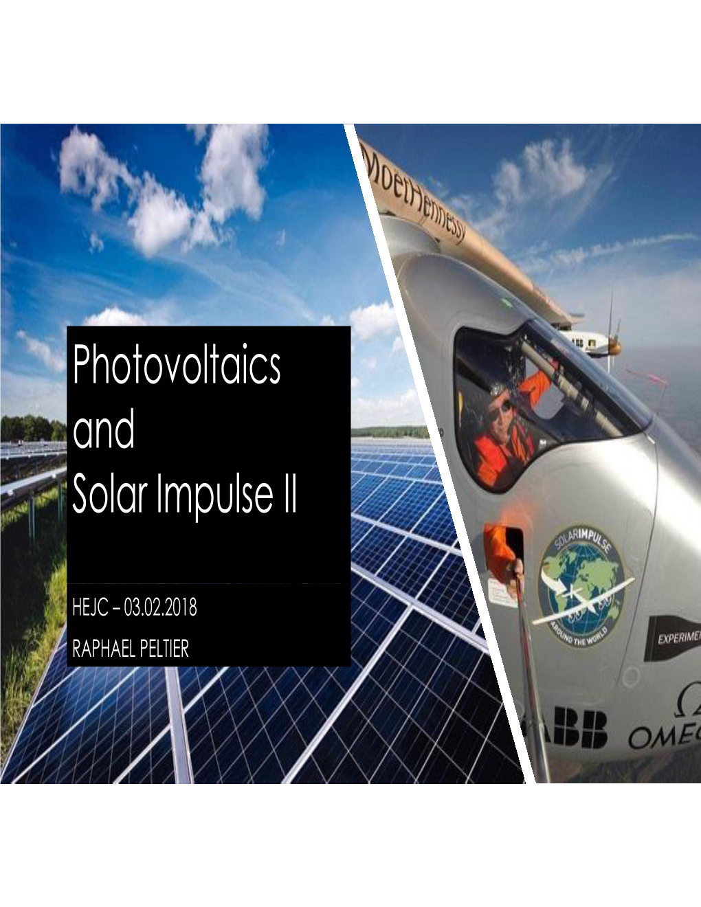 Photovoltaics and Solar Impulse II