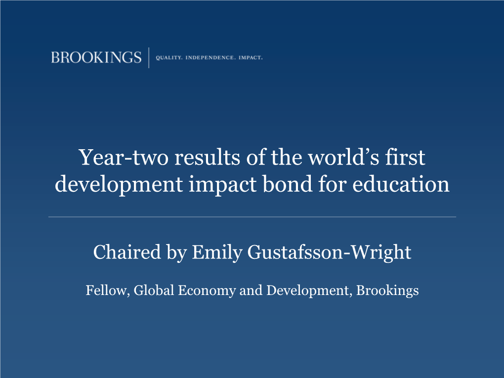 Development Impact Bond for Education