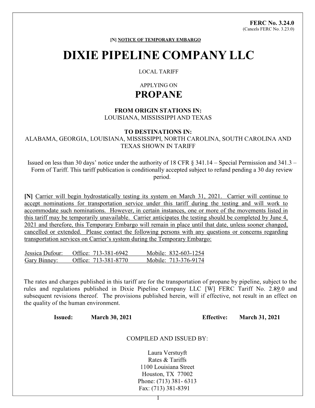 Dixie Pipeline Company Llc