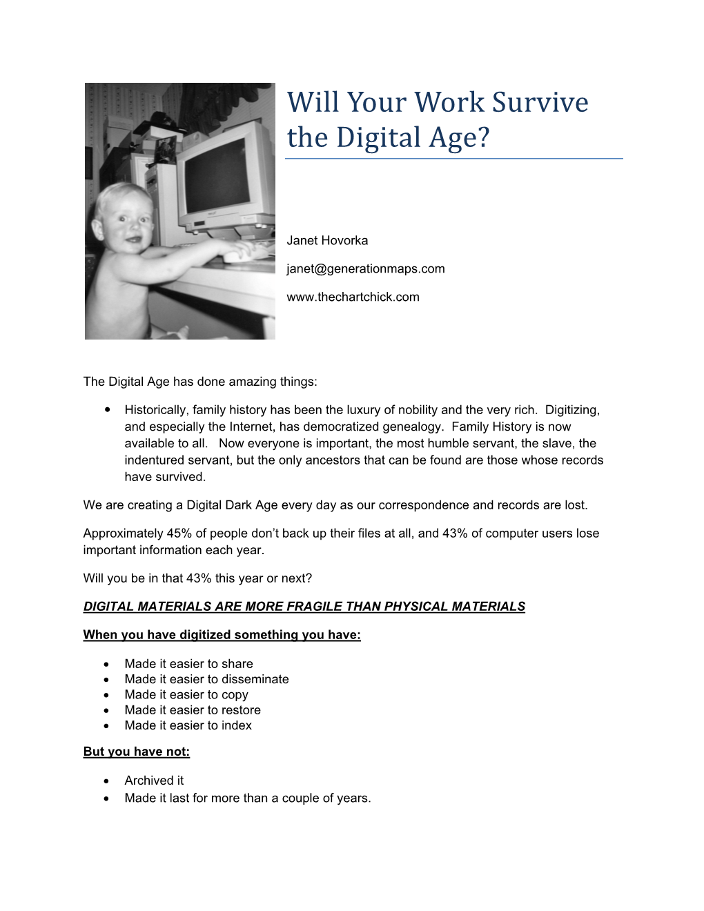 Will Your Work Survive the Digital Age?