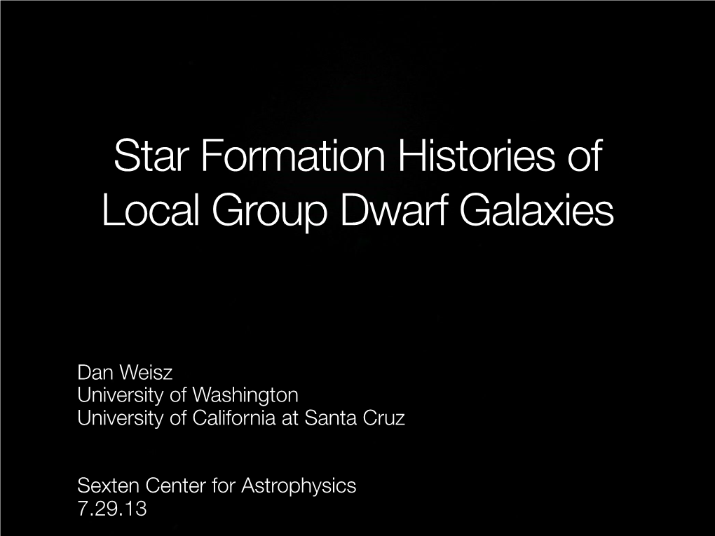 Star Formation Histories of Local Group Dwarf Galaxies