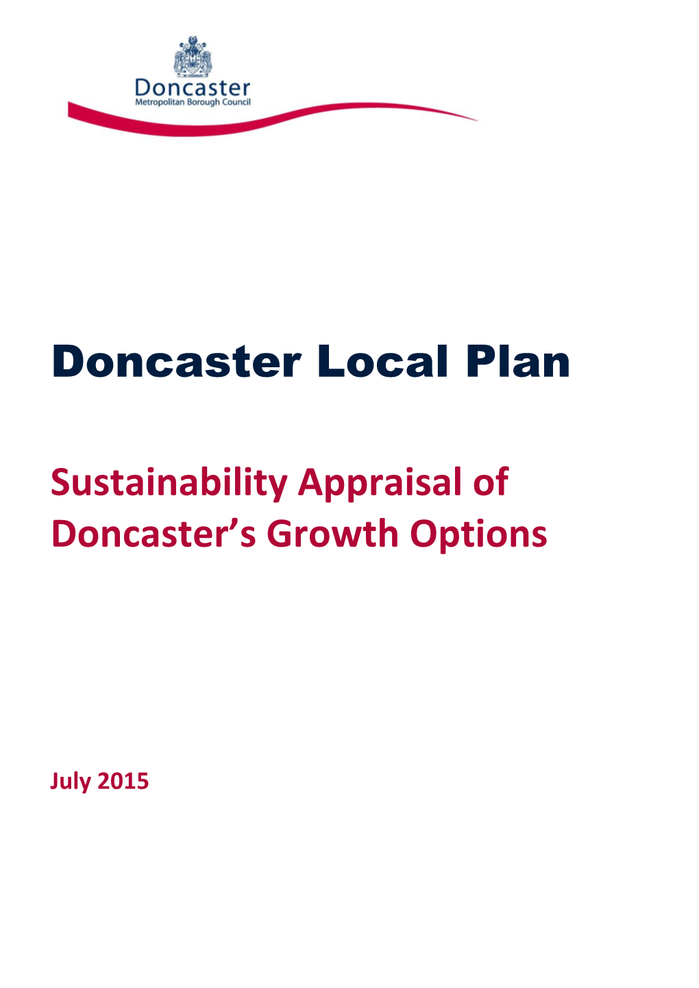 Sustainability Appraisal of Doncaster's Growth Options