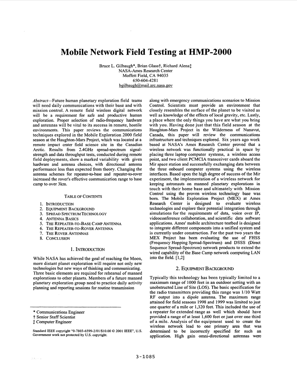 Mobile Network Field Testing at HMP-2000