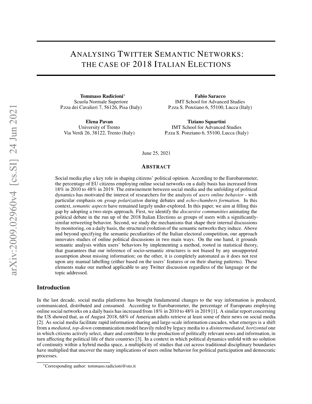 Analysing Twitter Semantic Networks