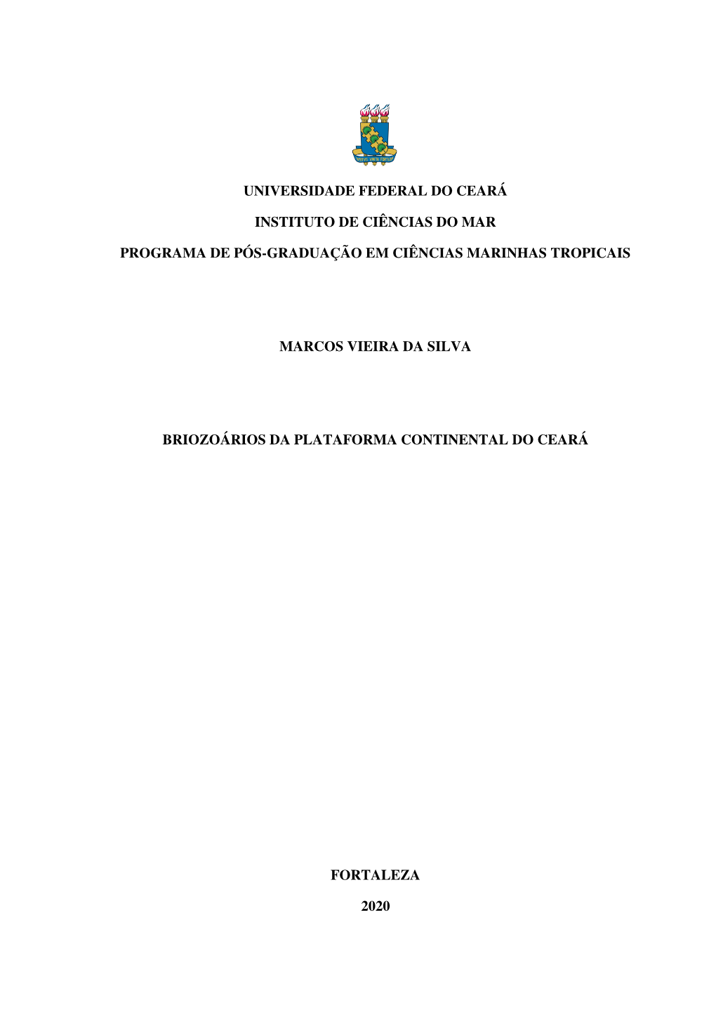 Universidade Federal Do Ceará Instituto De Ciências