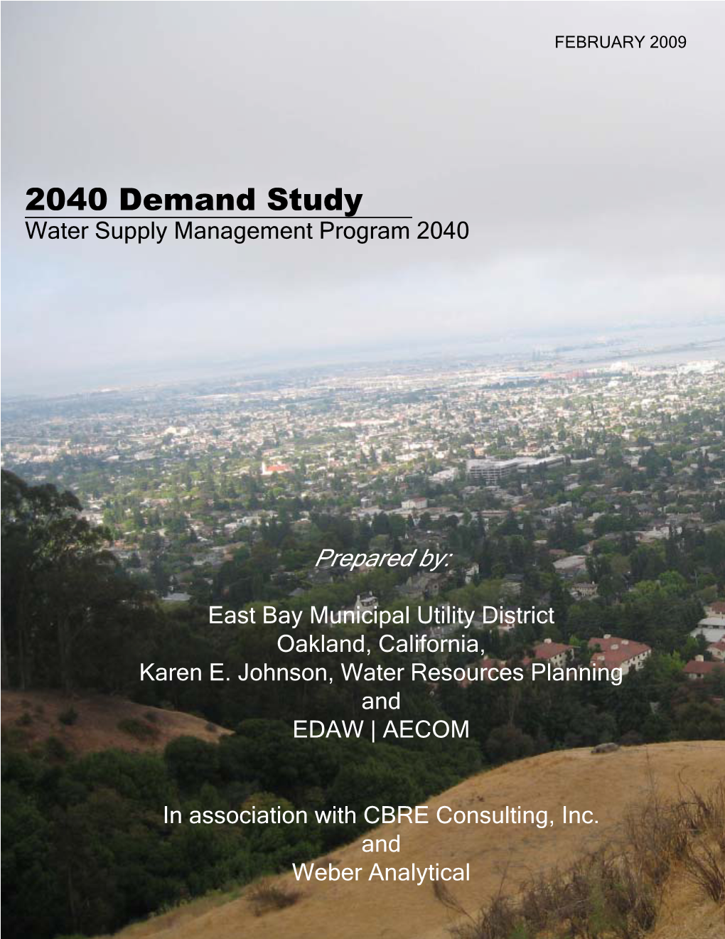 2040 Demand Study Water Supply Management Program 2040