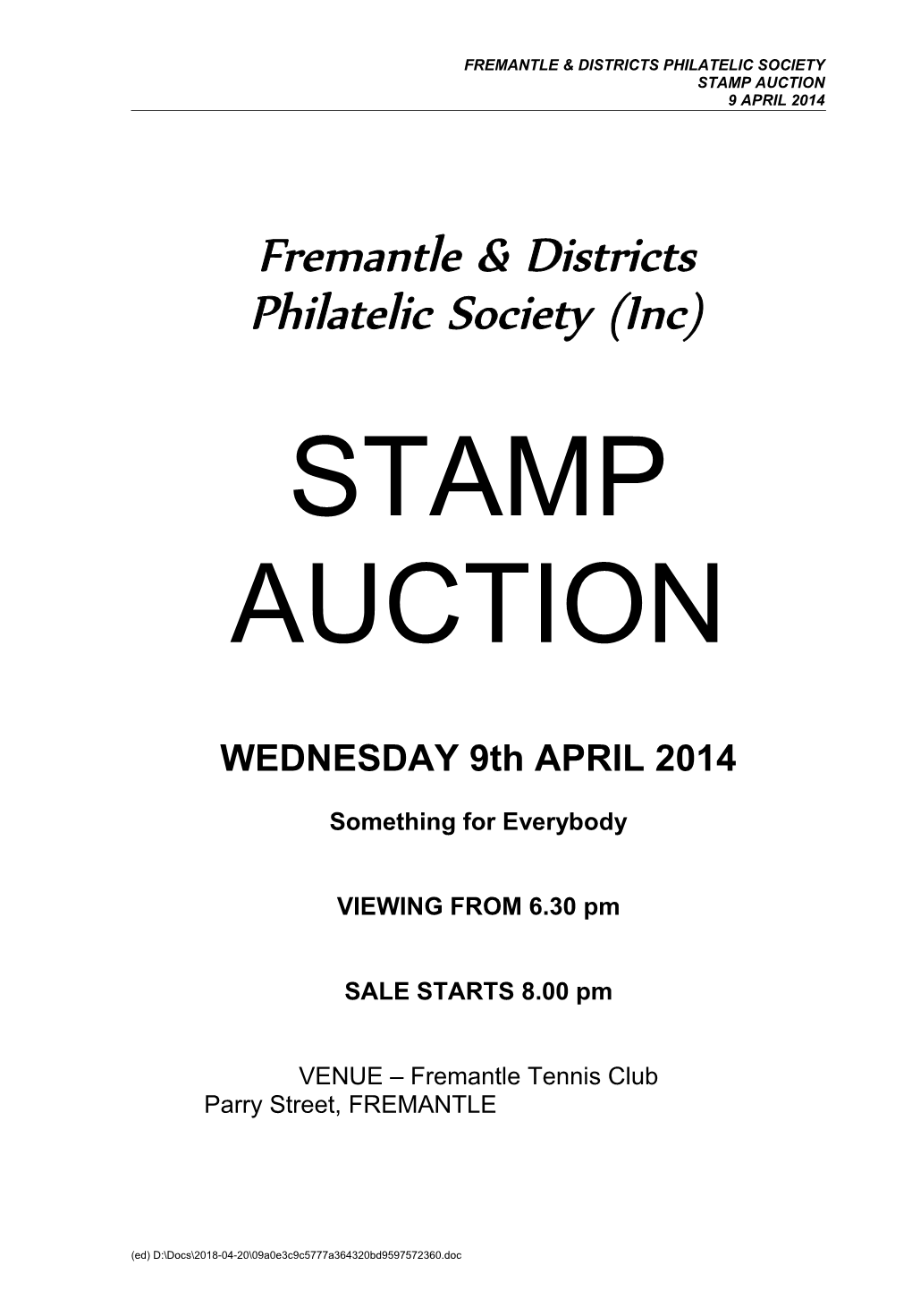 Fremantle & Districts Philatelic Society