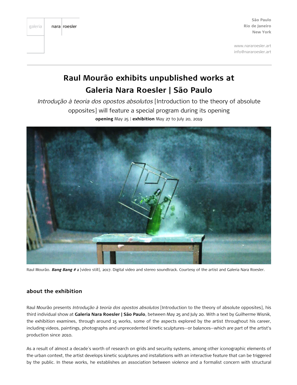 Raul Mourão Exhibits Unpublished Works at Galeria Nara Roesler | São