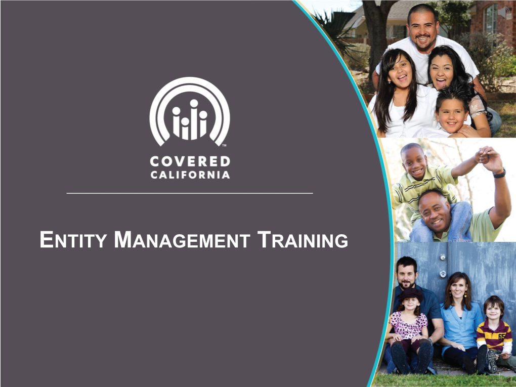 Certified Enrollment Entity Management Training