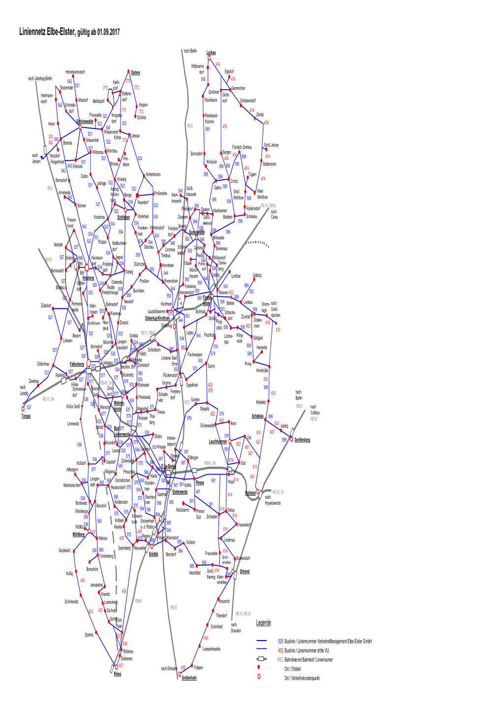 Liniennetz Elbe-Elster, Gültig Ab 01.09.2017