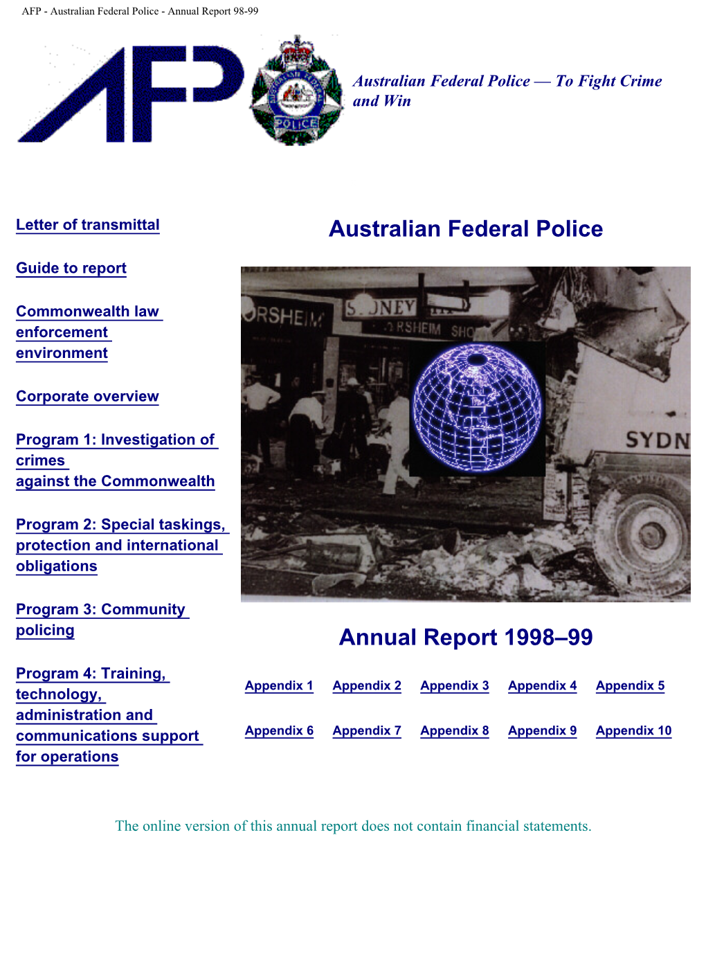 AFP - Australian Federal Police - Annual Report 98-99