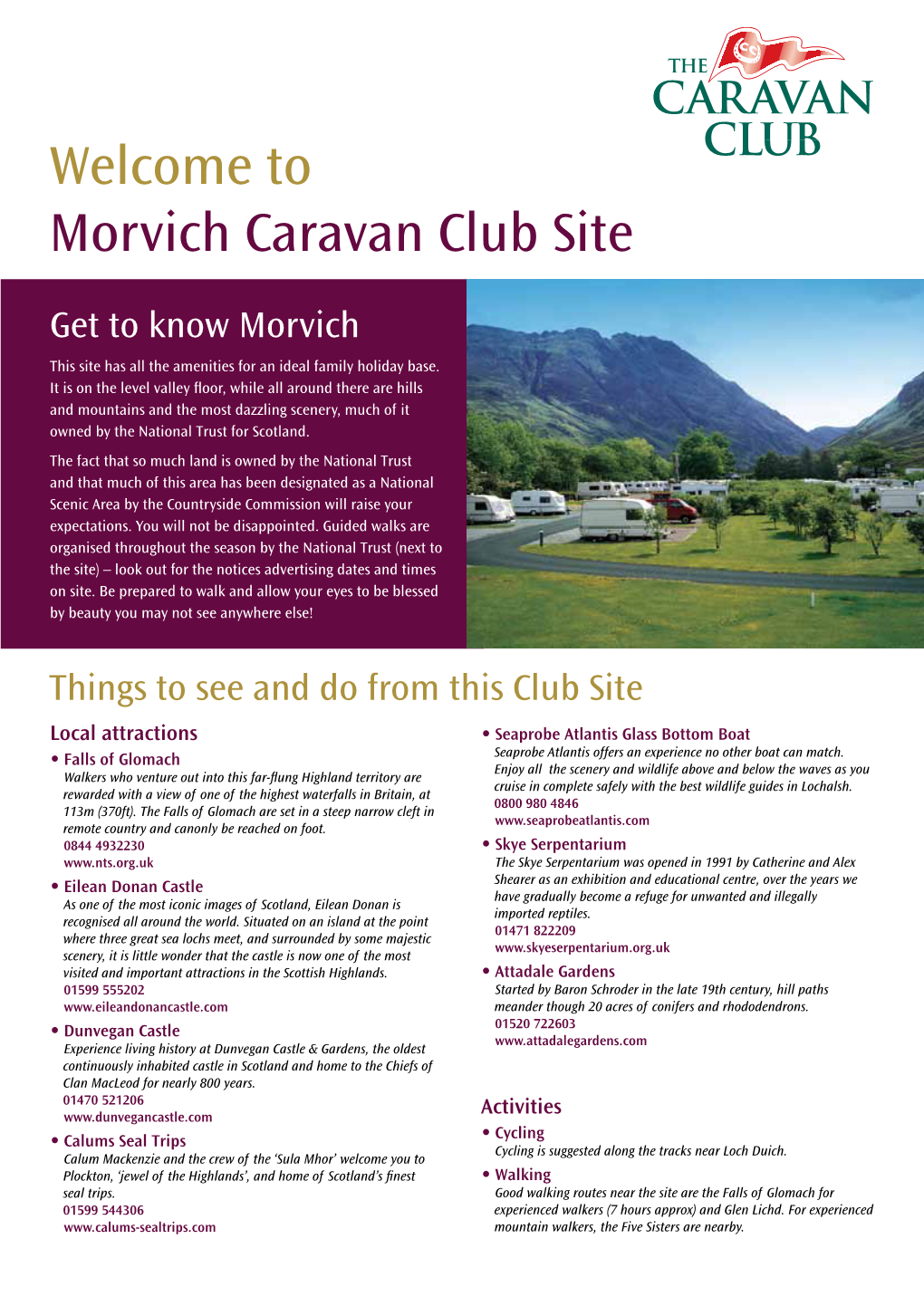 Welcome to Morvich Caravan Club Site