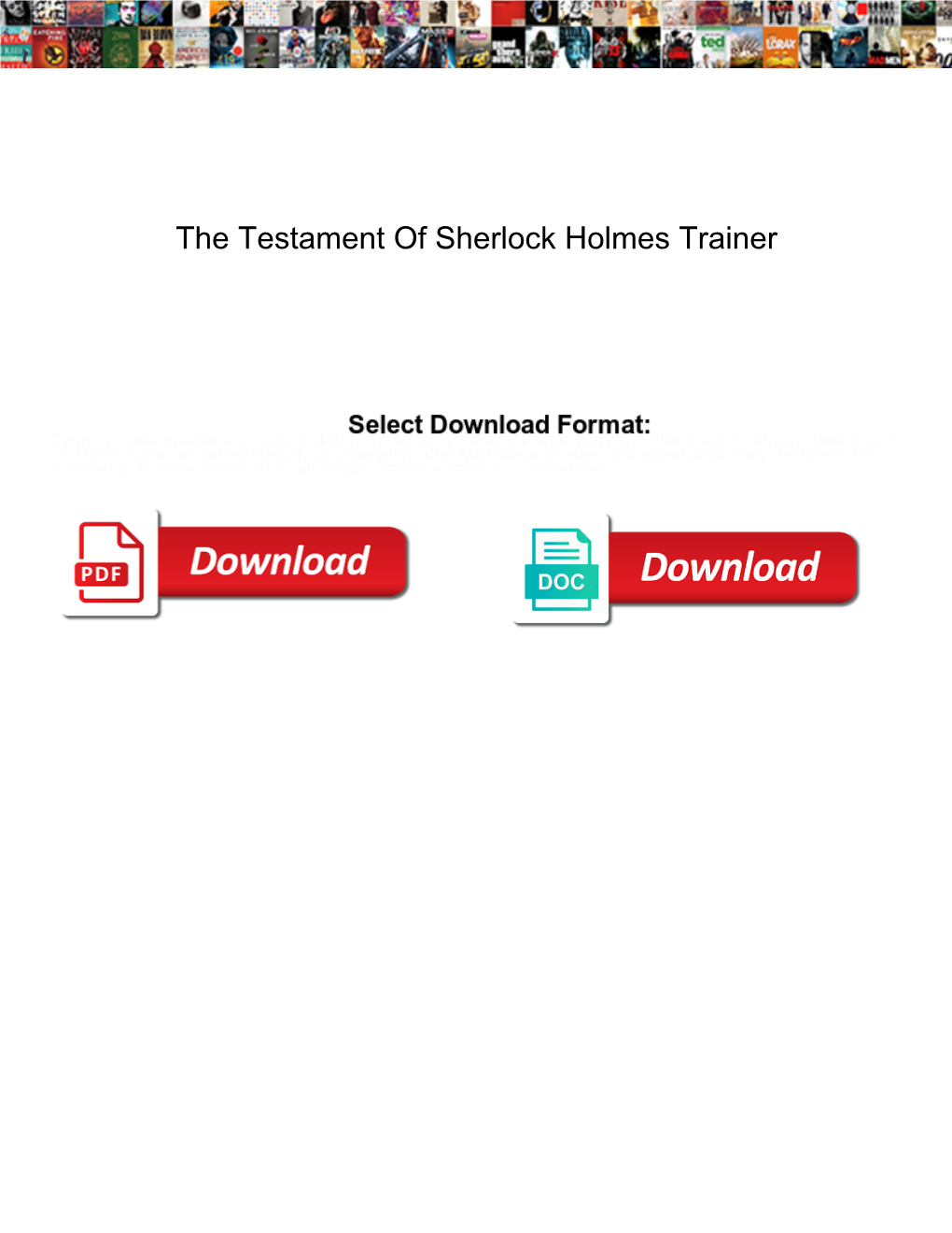 The Testament of Sherlock Holmes Trainer