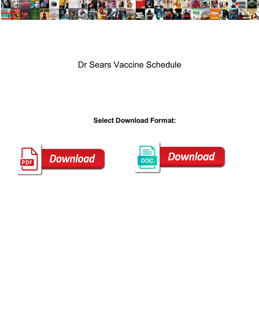 Dr Sears Vaccine Schedule