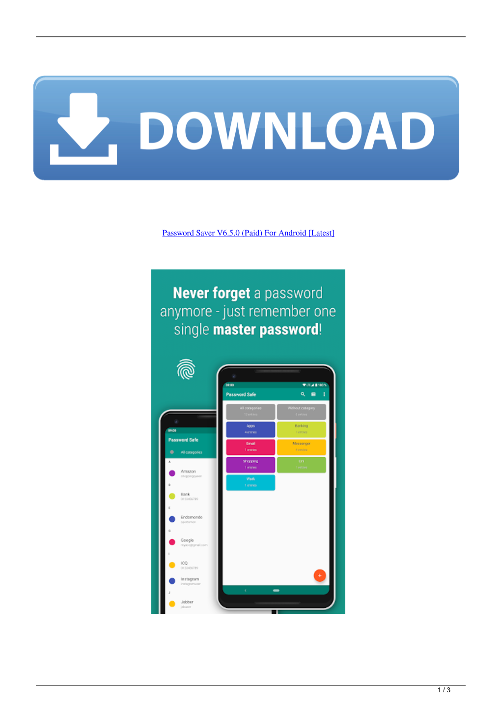 Password Saver V650 Paid for Android Latest