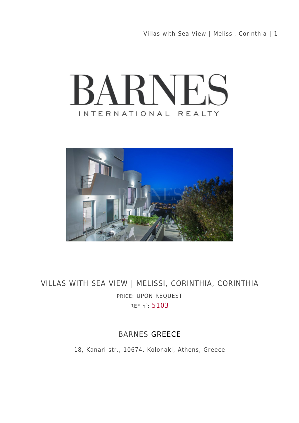 Villas with Sea View | Melissi, Corinthia | 1