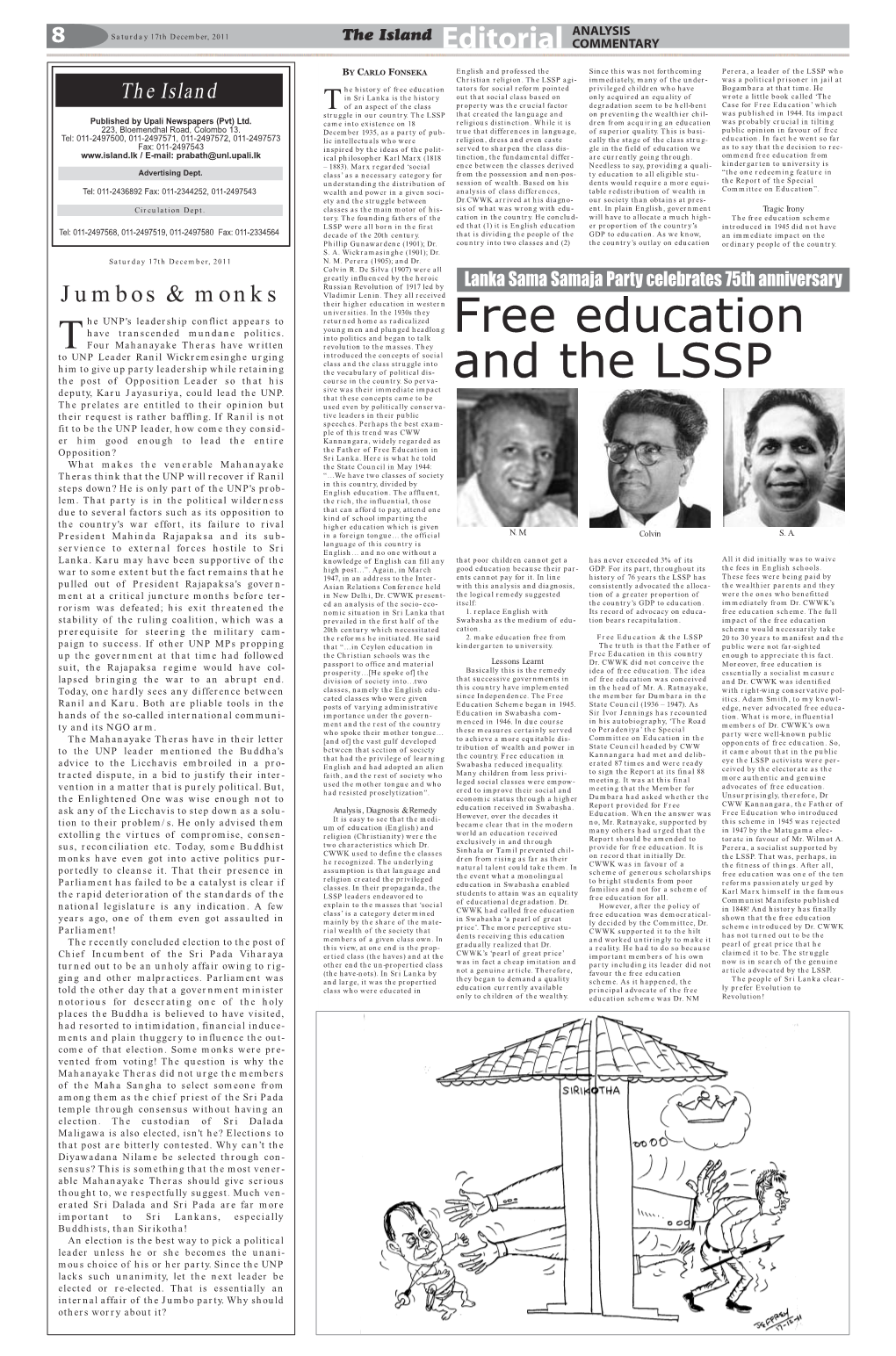 Free Education and the LSSP