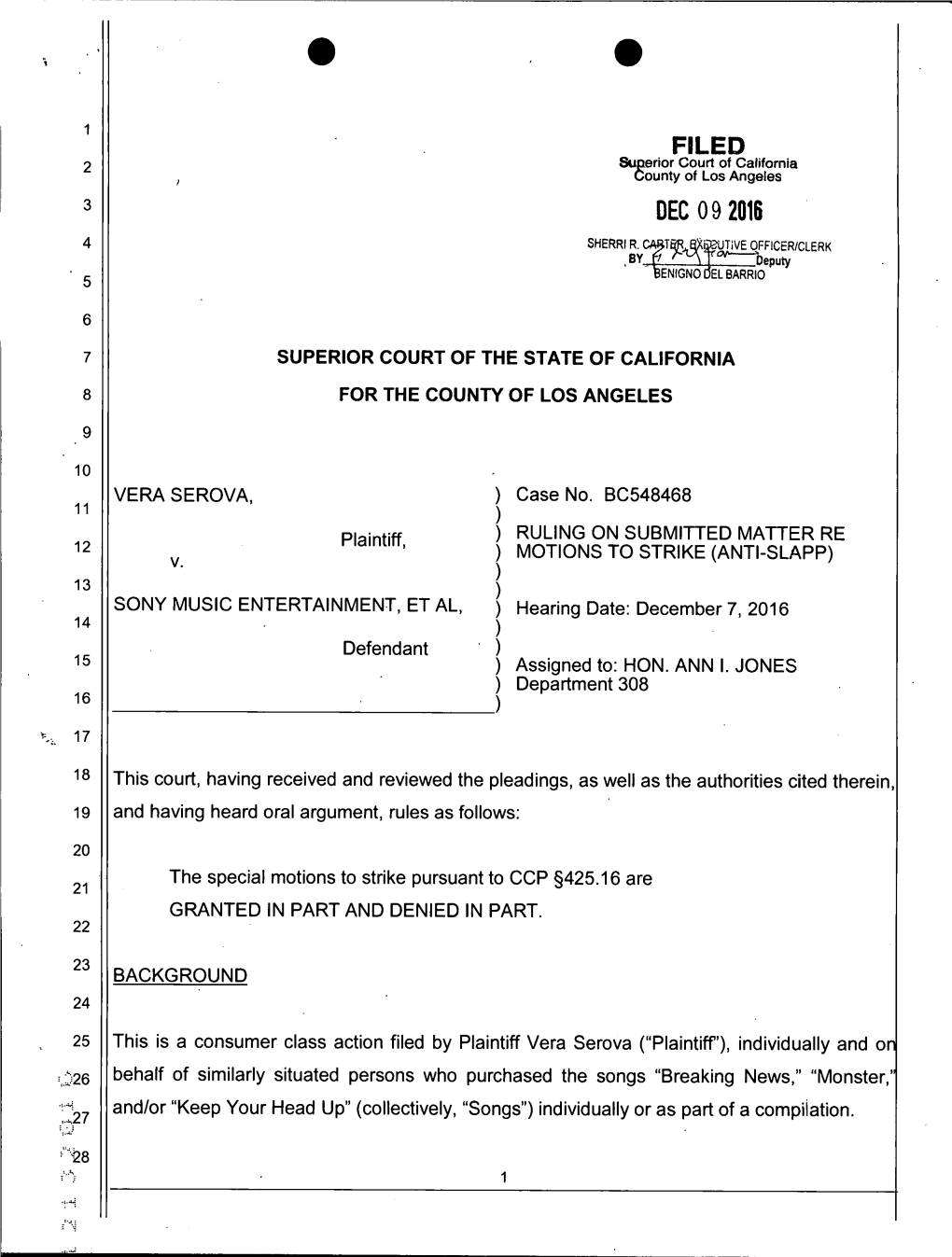 + CA Superior Court Decision