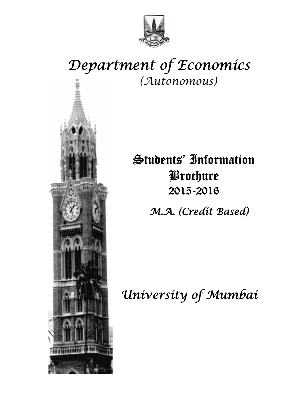 Department of Economics Students' Information Brochure