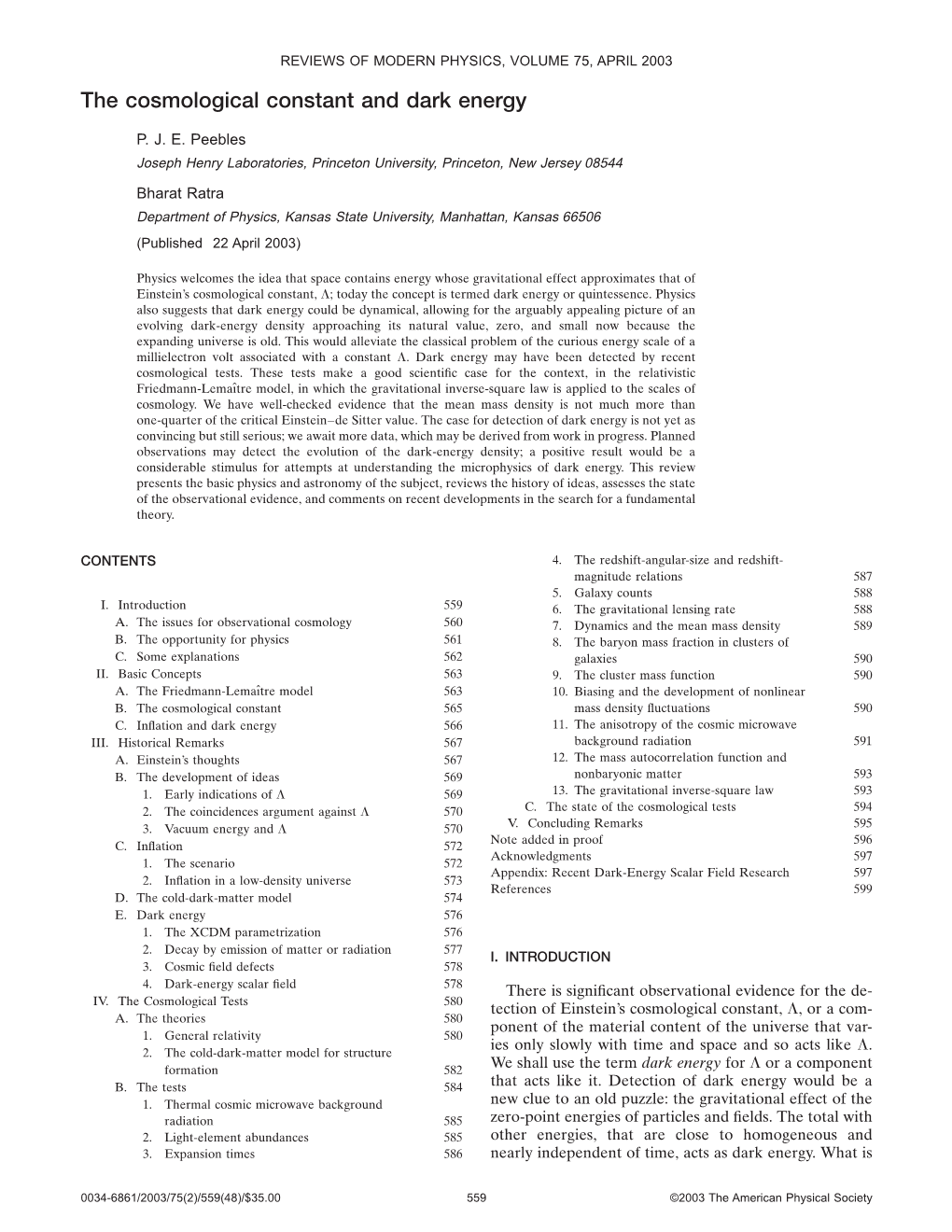 The Cosmological Constant and Dark Energy