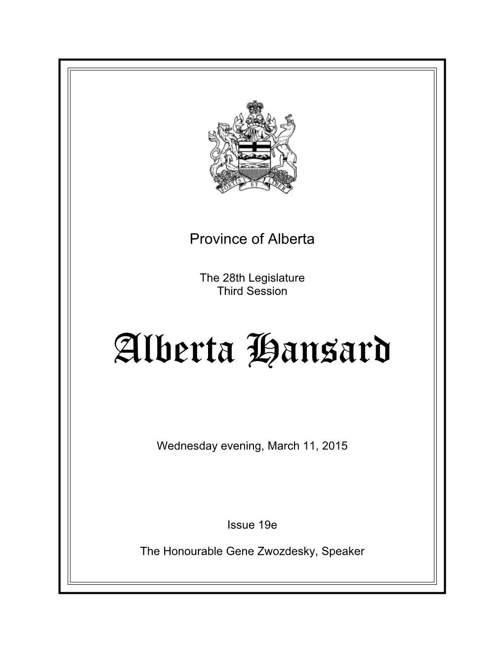 Alberta Hansard