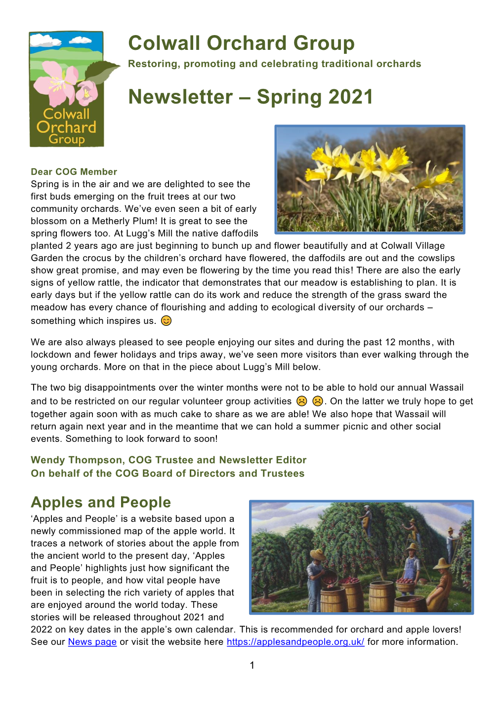 Colwall Orchard Group Newsletter – Spring 2021