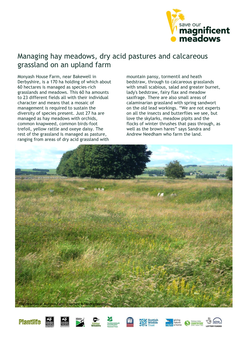 Managing Hay Meadows, Dry Acid Pastures and Calcareous Grassland on an Upland Farm