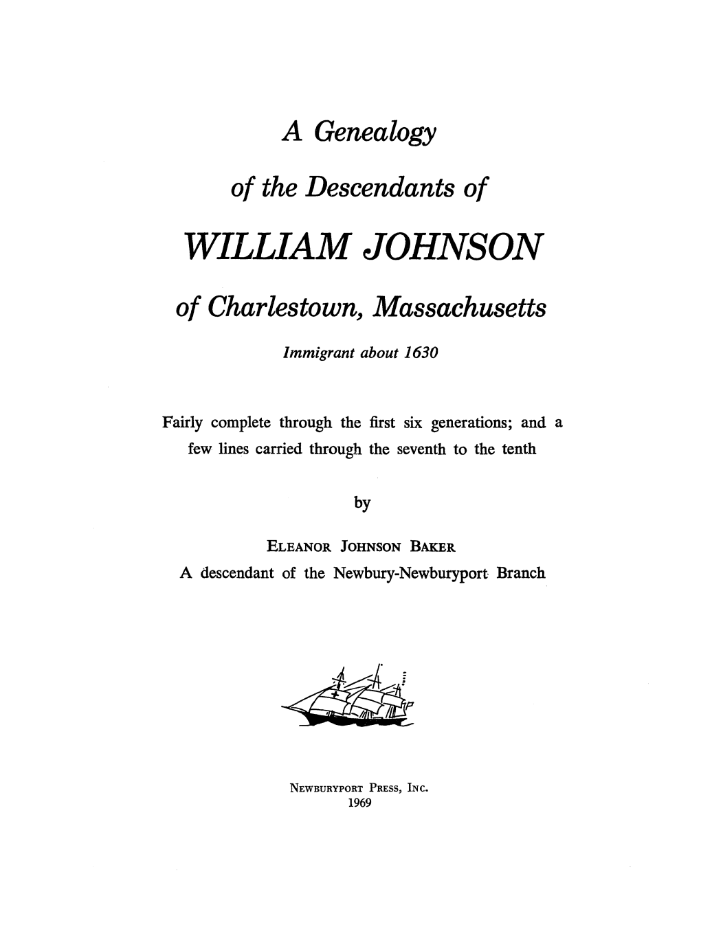 WILLIAM JOHNSON of Charlestown, Massachusetts