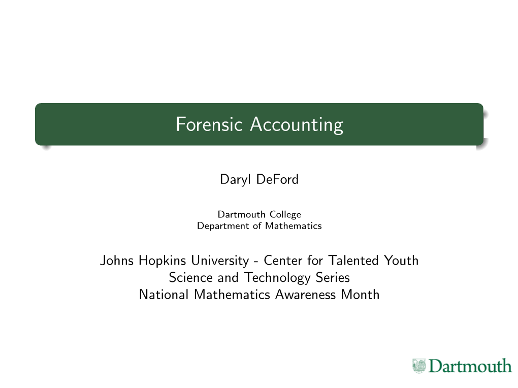 Forensic Accounting Introduction