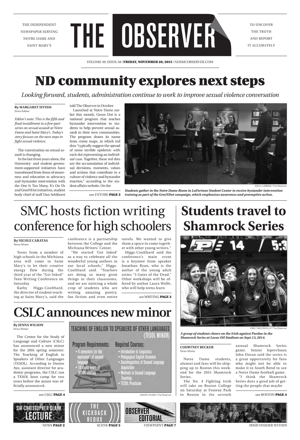 Nd Community Explores Next Steps Smc Hosts Fiction Writing