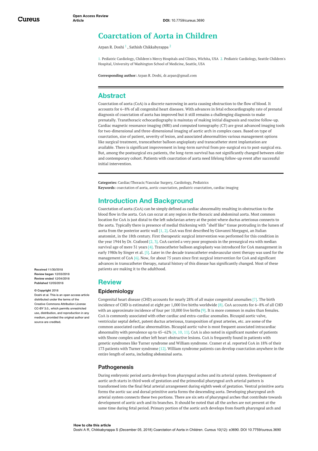 Coarctation of Aorta in Children