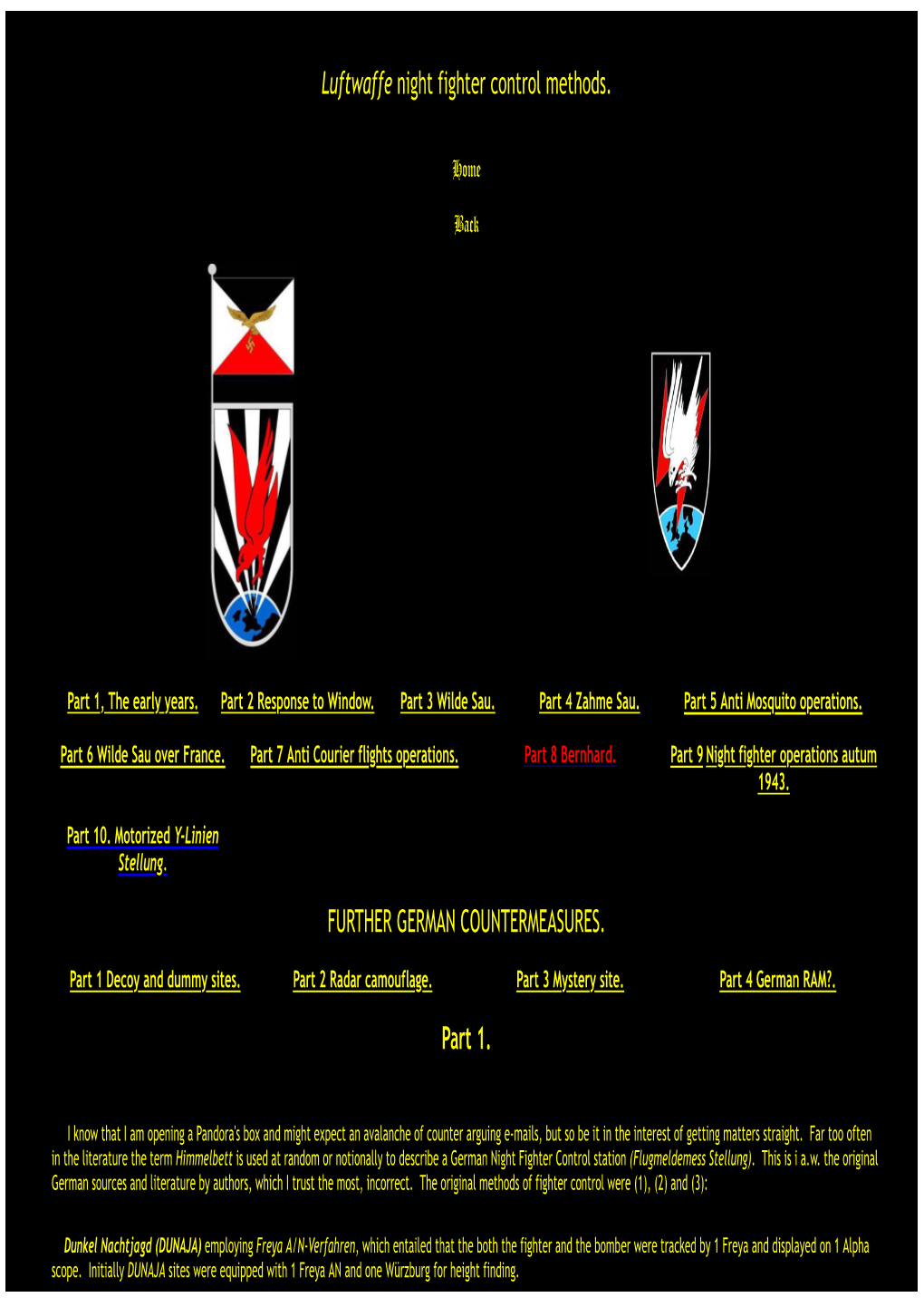 Luftwaffe Night Fighter Control Methods