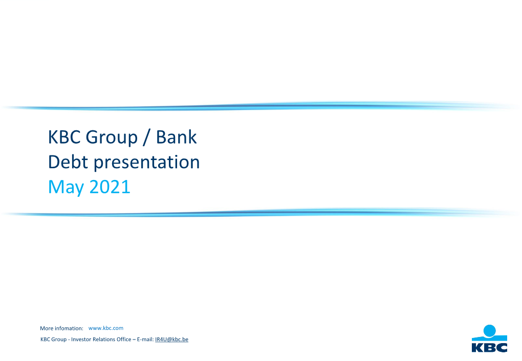 KBC Group / Bank Debt Presentation May 2021