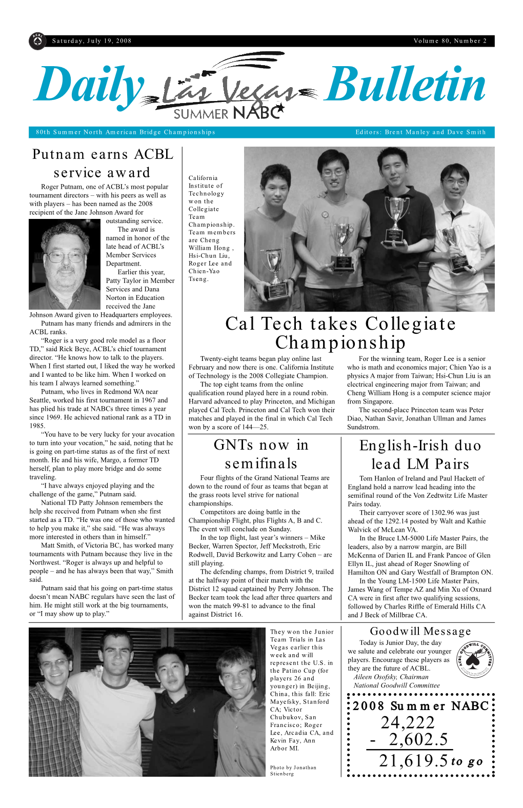 2008 Volume 80, Number 2 Daily Bulletin