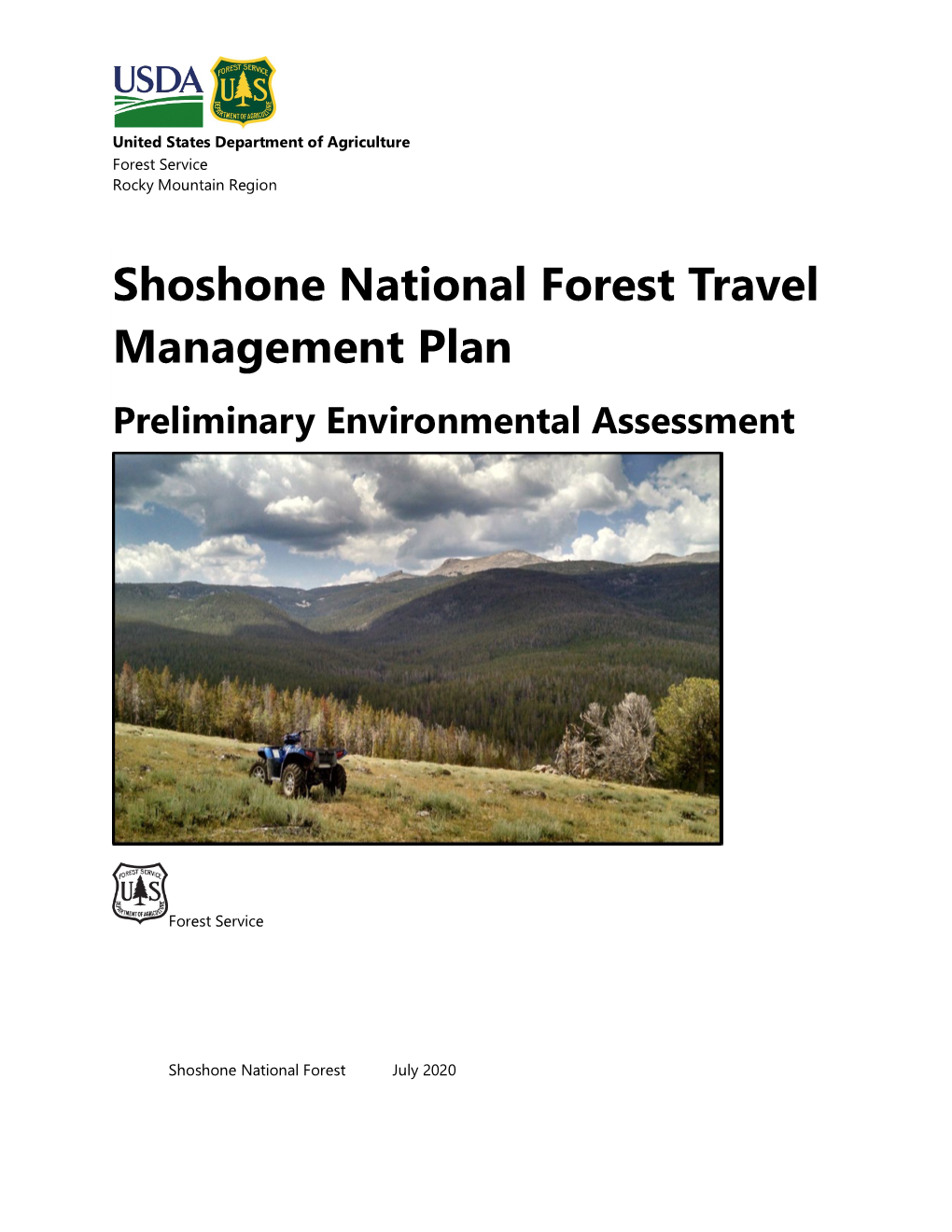 Shoshone National Forest Travel Management Plan Preliminary Environmental Assessment