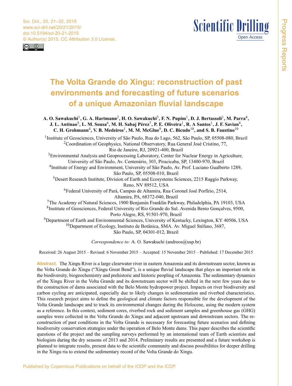 The Volta Grande Do Xingu: Reconstruction of Past Environments and Forecasting of Future Scenarios of a Unique Amazonian Fluvial