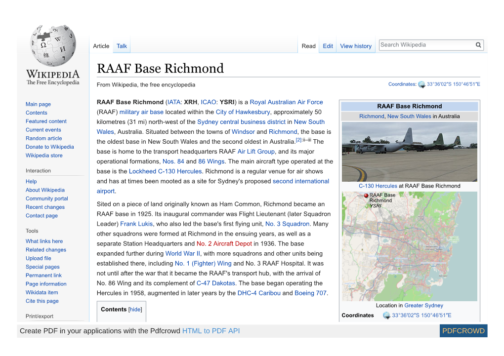 RAAF Base Richmond