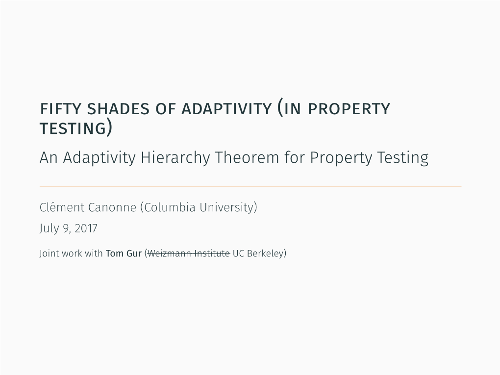 An Adaptivity Hierarchy Theorem for Property Testing