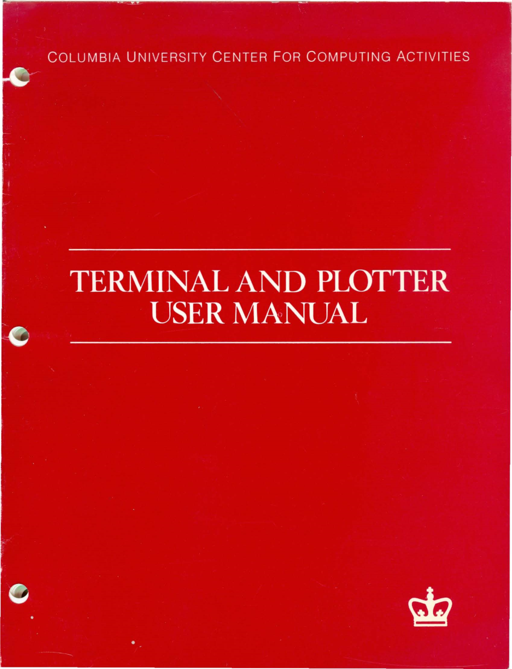 Terminal and Plotter User Manual