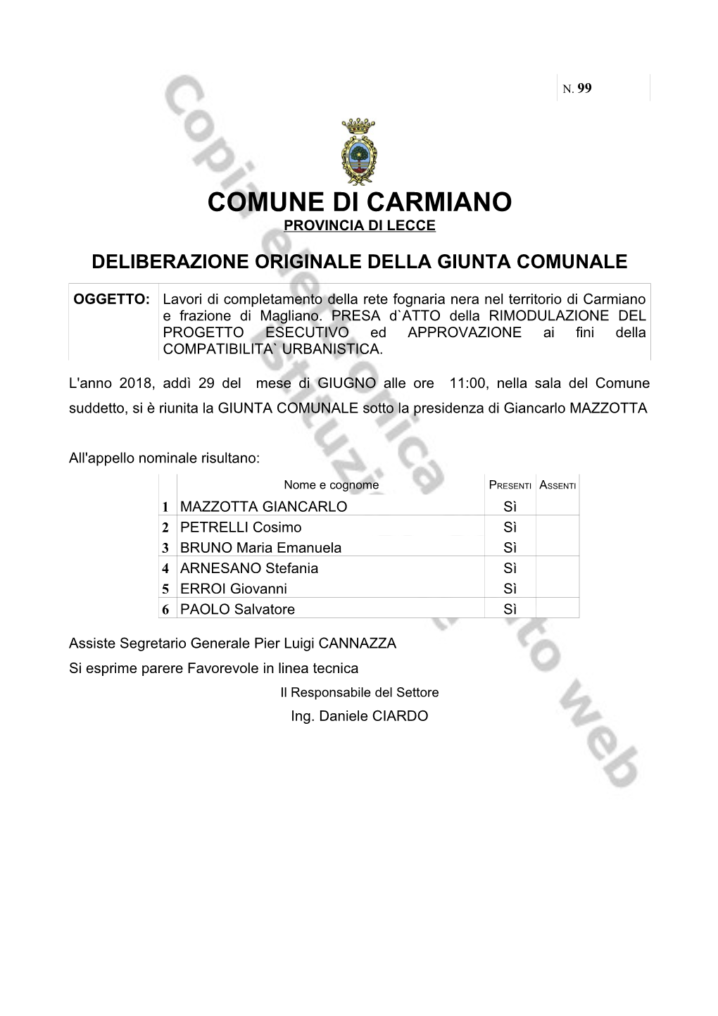 Comune Di Carmiano Provincia Di Lecce