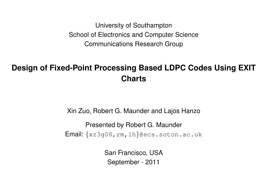 Design of Fixed-Point Processing Based LDPC Codes Using EXIT Charts