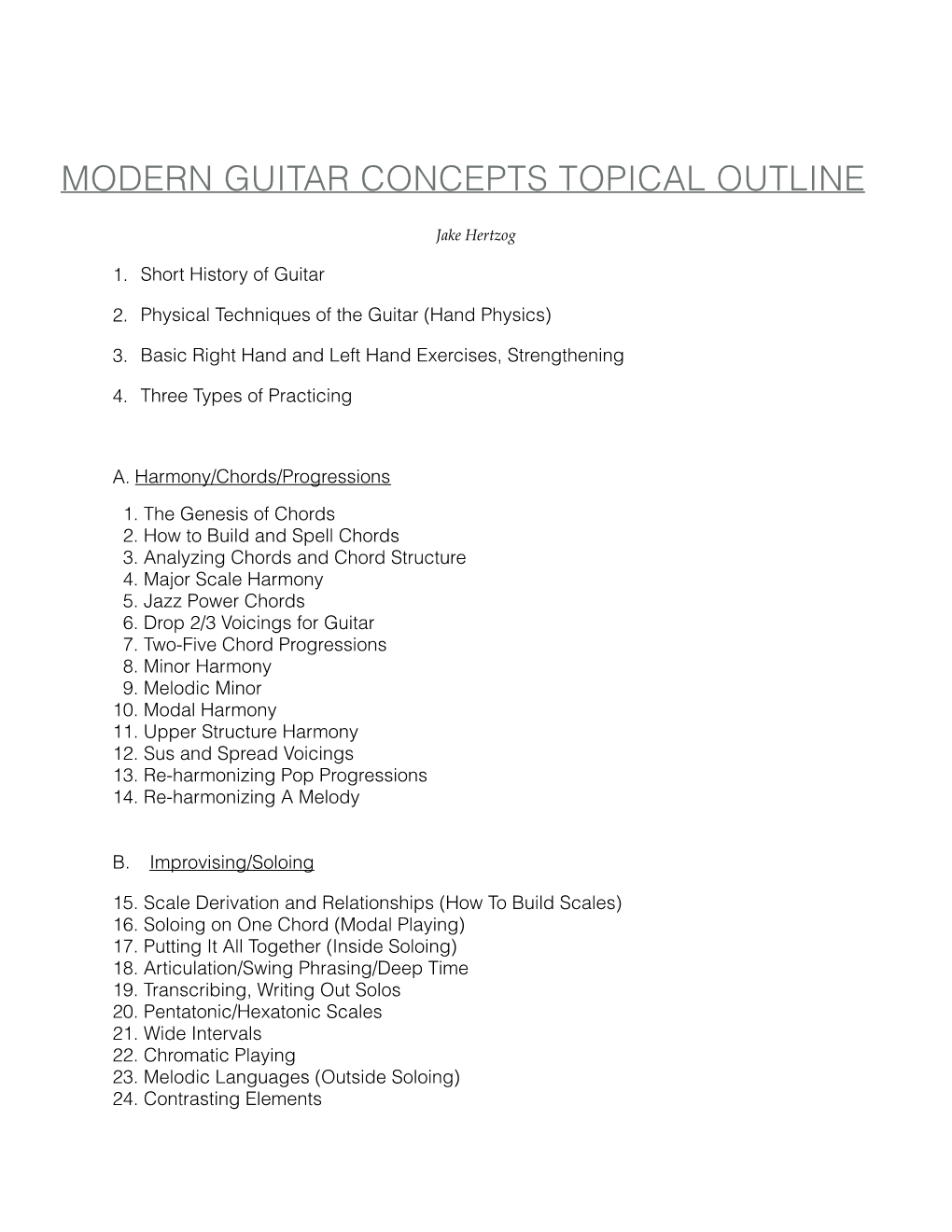 JH Modern Guitar Concepts