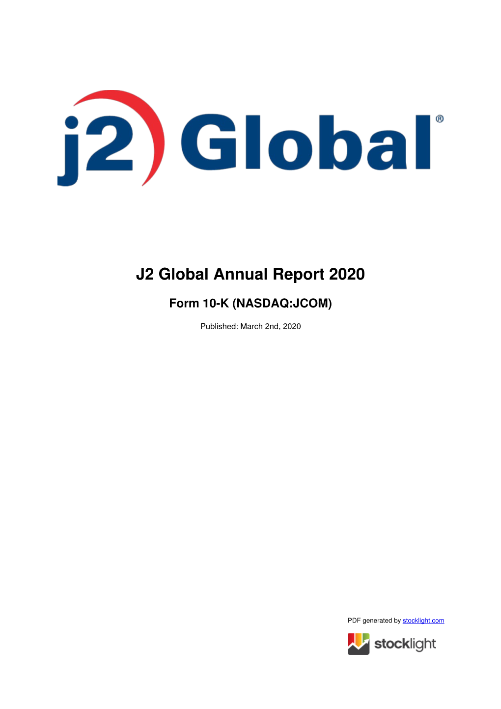 J2 Global Annual Report 2020