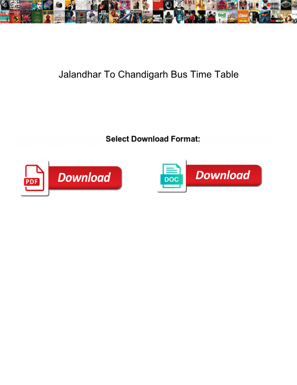 Jalandhar to Chandigarh Bus Time Table