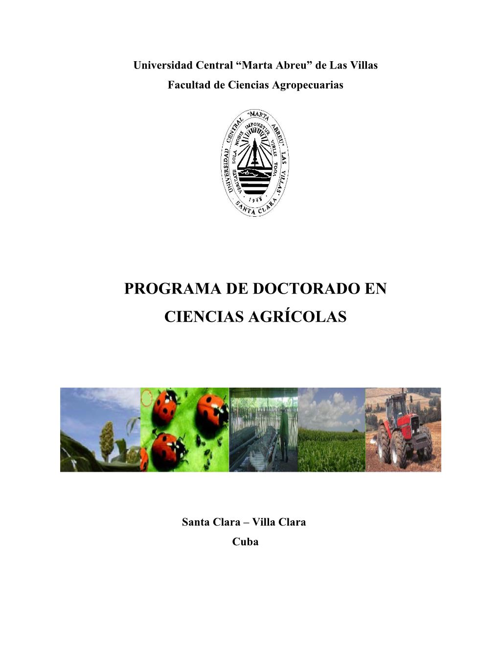 Programa De Doctorado En Ciencias Agrícolas