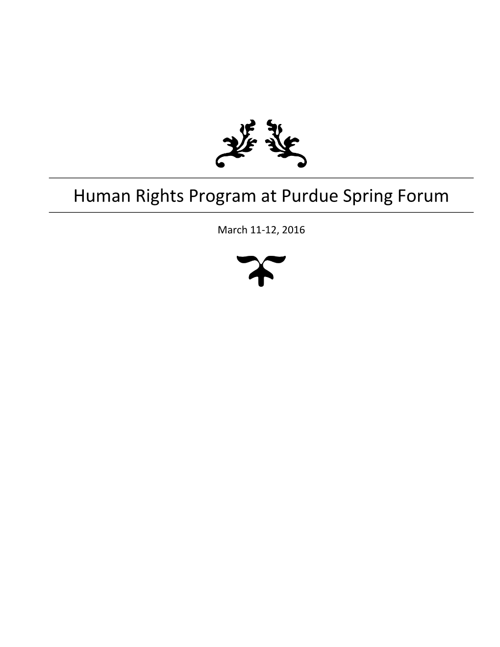 Human Rights Program at Purdue Spring Forum