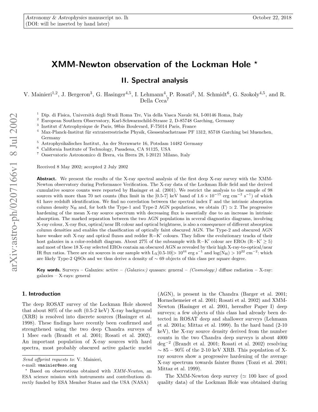 XMM-Newton Observation of the Lockman Hole