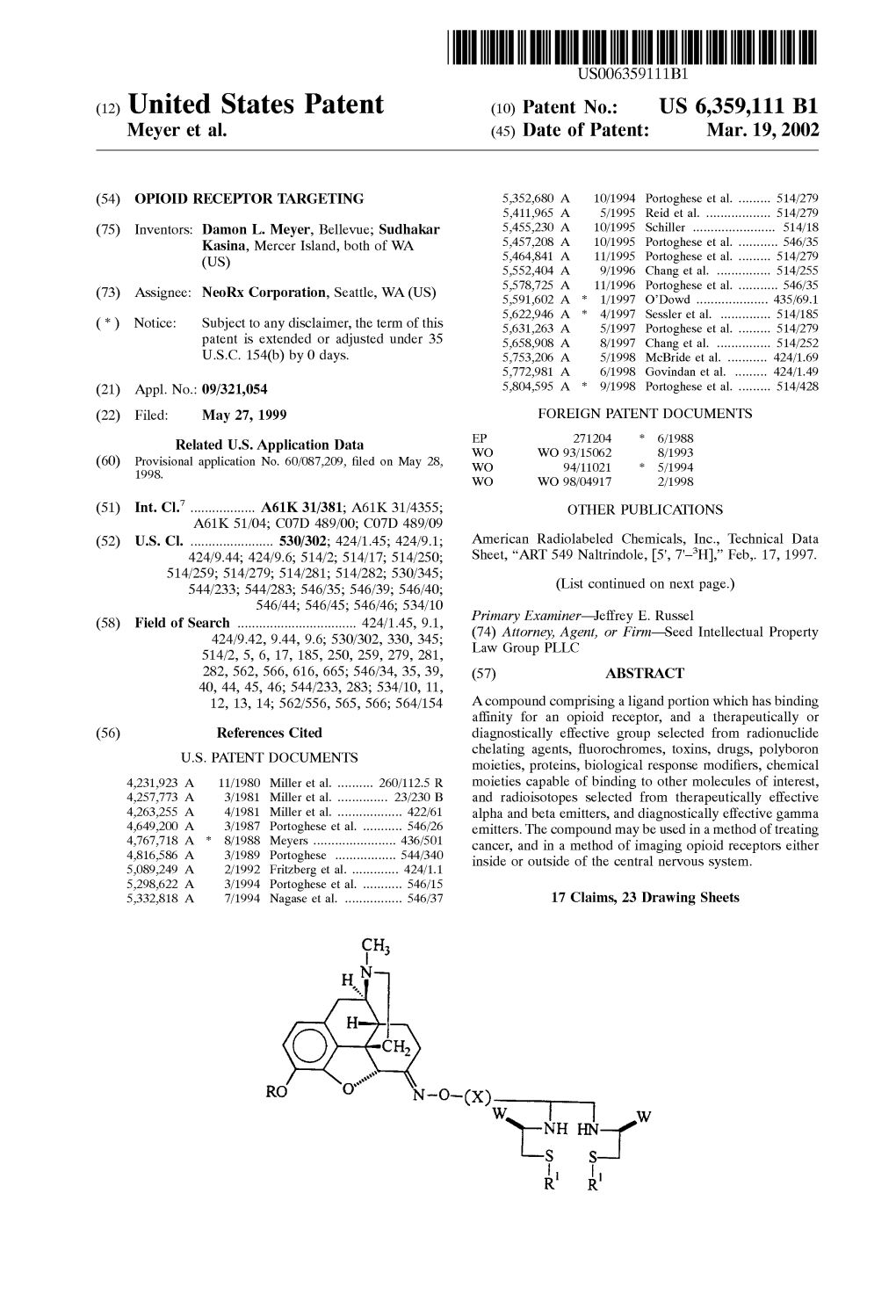 (12) United States Patent (10) Patent No.: US 6,359,111 B1 Meyer Et Al