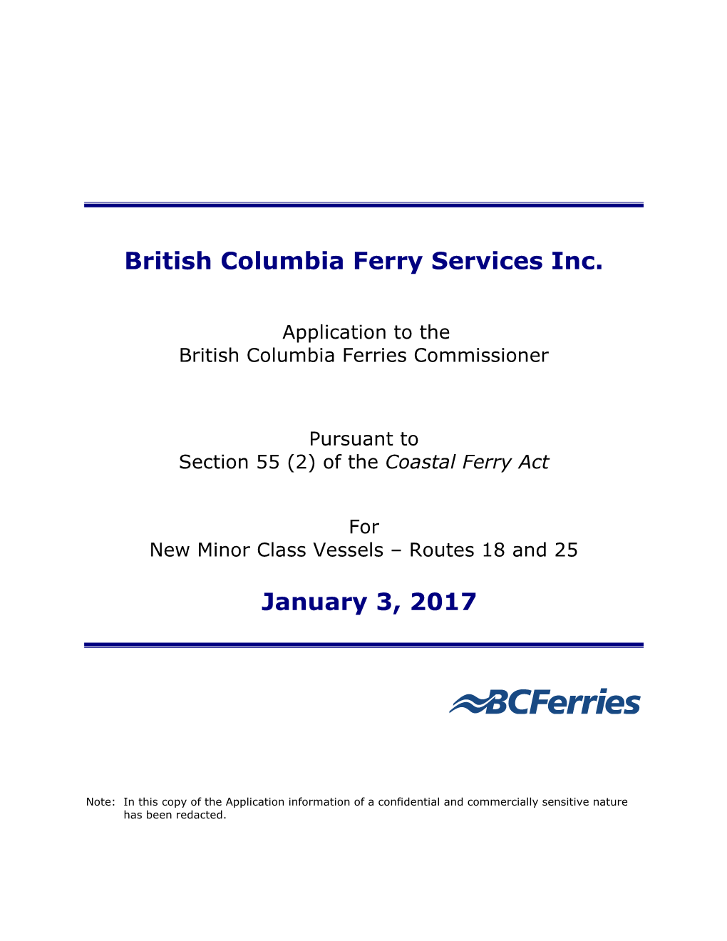 British Columbia Ferry Services Inc